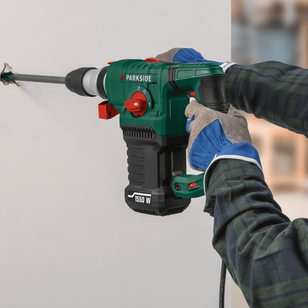 PARKSIDE DRILL AND DEMOLITION HAMMER WITH SDS-PLUS PBH 1500 F6, 1500 W - EUROPEAN HOUSE HOLD