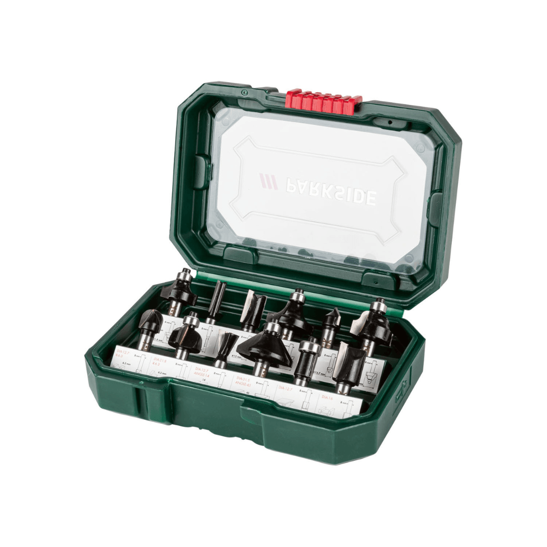 PARKSIDE MILLING BITS FOR ROUTER »PFB 12 A1«, 12 PIECES