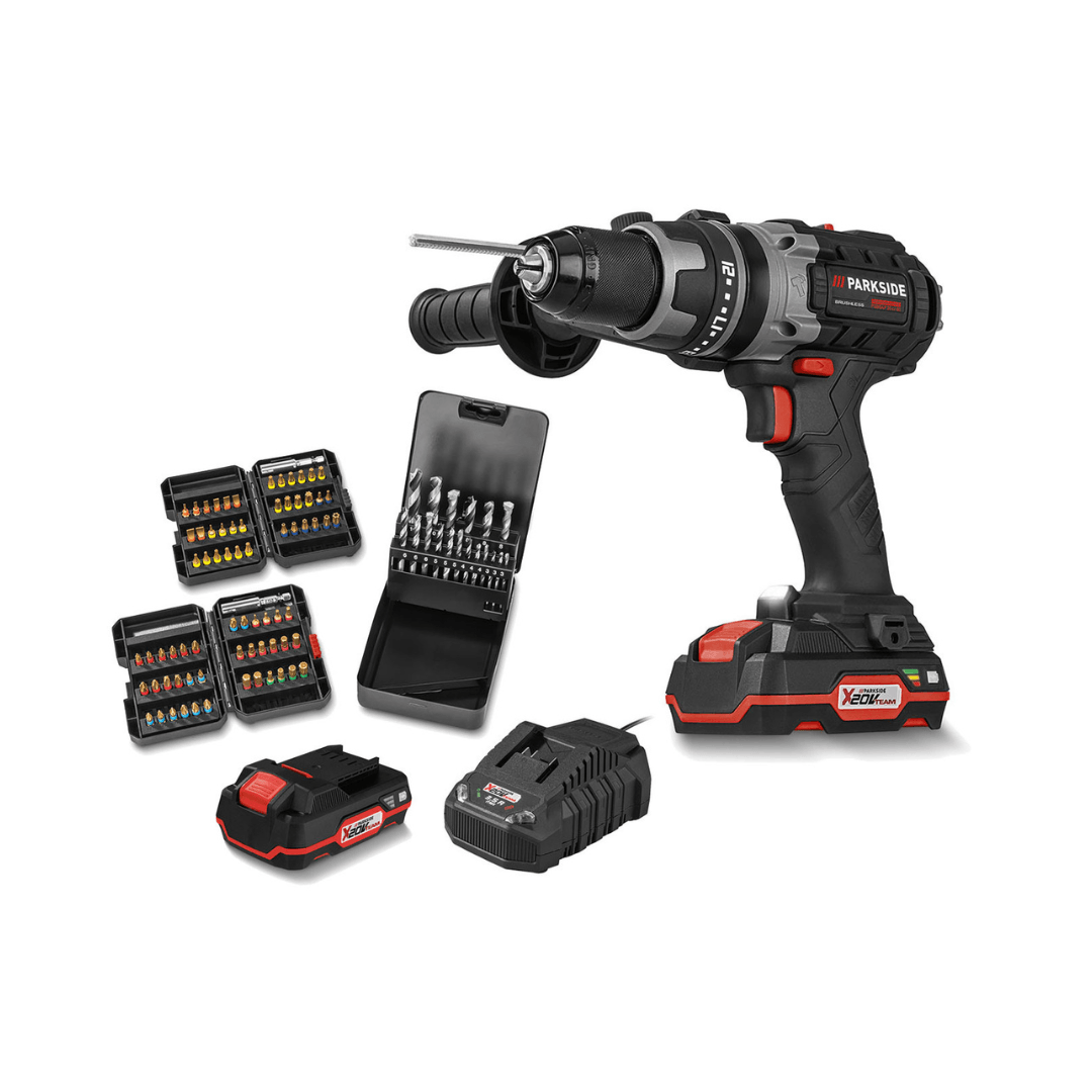 PARKSIDE PERFORMANCE CORDLESS HAMMER DRILL WITH ACCESSORIES »PSBSAP 20-LI B2«, 20V - EUROPEAN HOUSE HOLD