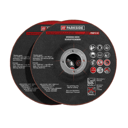 PARKSIDE PERFORMANCE Grinding discs PSSP 2 A1 Set Of 2 - EUROPEAN HOUSE HOLD