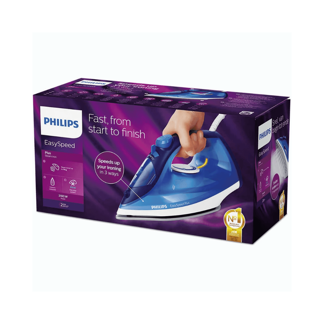 PHILIPS EASY SPEED PLUS STEAM IRON 2100W - EUROPEAN HOUSE HOLD