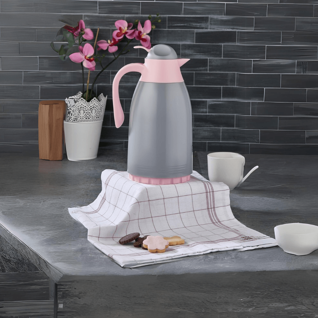 Plastic Vacuum Thermos With Glass Inner 1.3L - EUROPEAN HOUSE HOLD