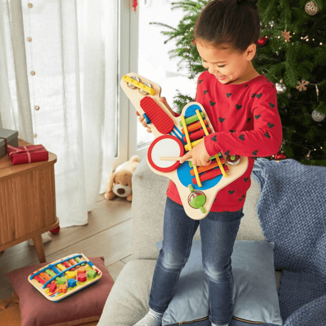 PLAYTIVE 6-IN-1 WOODEN GUITAR - EUROPEAN HOUSE HOLD