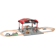 PLAYTIVE CENTRAL STATION WOODEN RAILWAY SET - EUROPEAN HOUSE HOLD