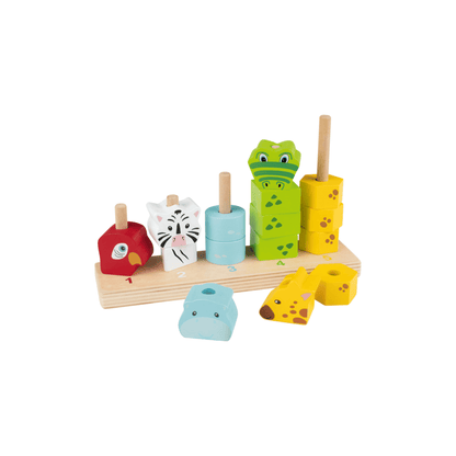 PLAYTIVE EDUCATIONAL WOODEN TOYS INSERT AND STACK ANIMALS - EUROPEAN HOUSE HOLD