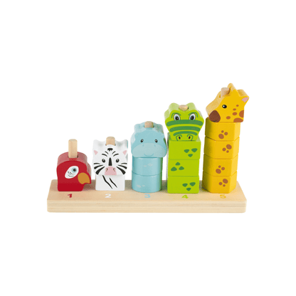 PLAYTIVE EDUCATIONAL WOODEN TOYS INSERT AND STACK ANIMALS - EUROPEAN HOUSE HOLD