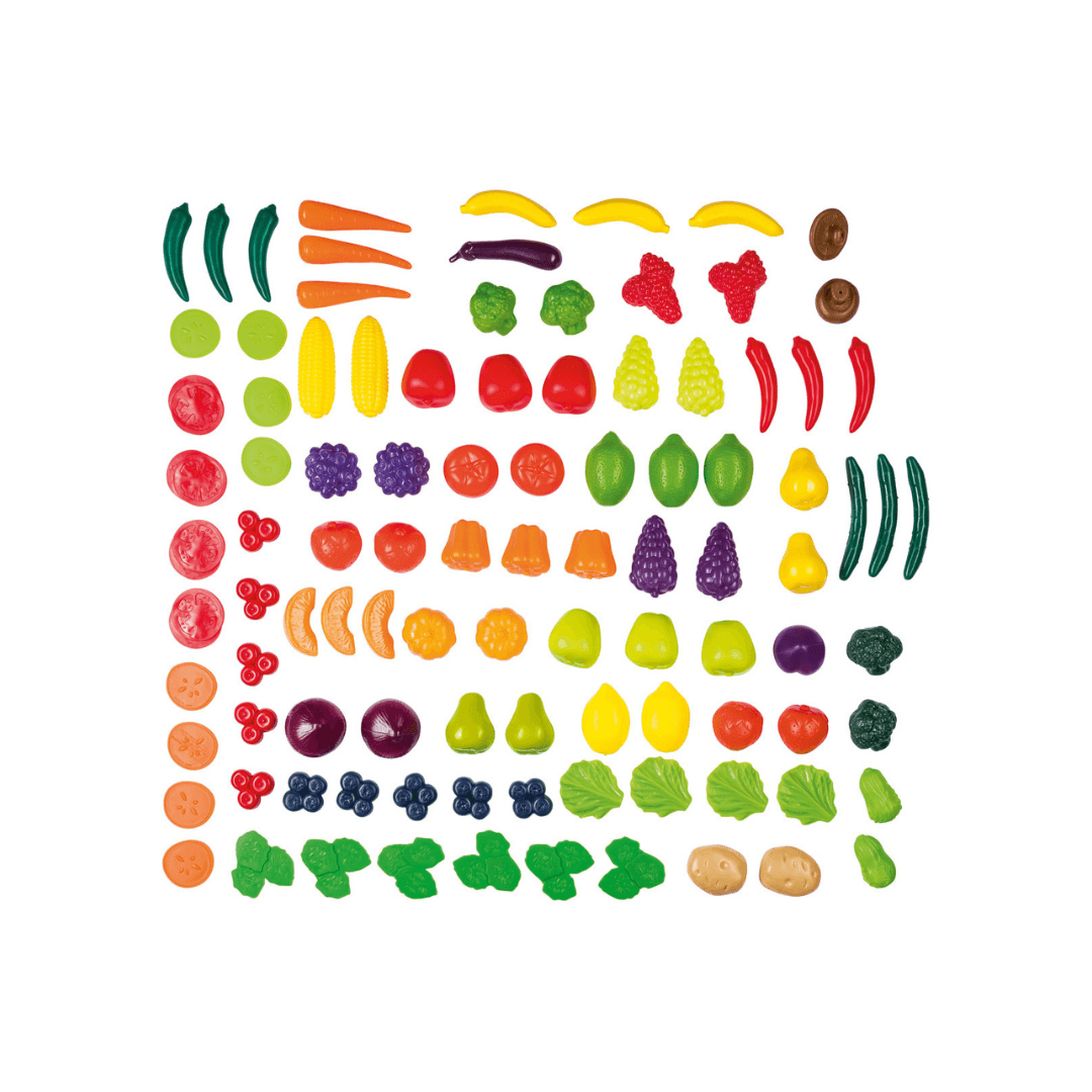 PLAYTIVE FRUIT AND VEGETABLE SET 100 PIECES - EUROPEAN HOUSE HOLD