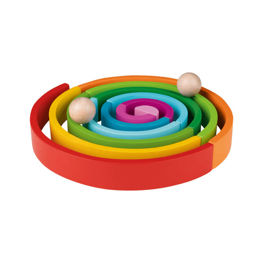 Playtive large wooden rainbow stacking toy 14 pcs with 2 balls – Beirut Lebanon