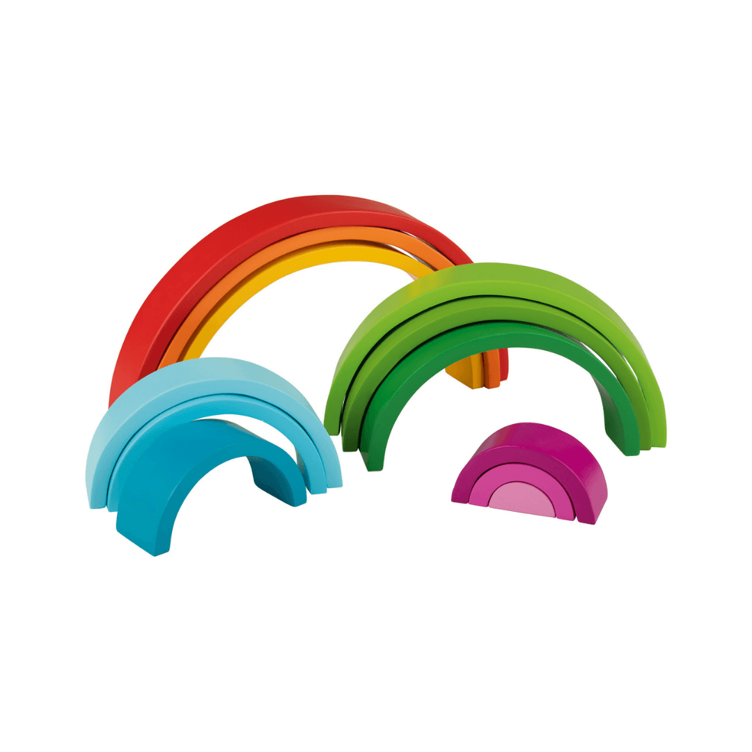 Playtive large wooden rainbow stacking toy 14 pcs with 2 balls – Beirut Lebanon