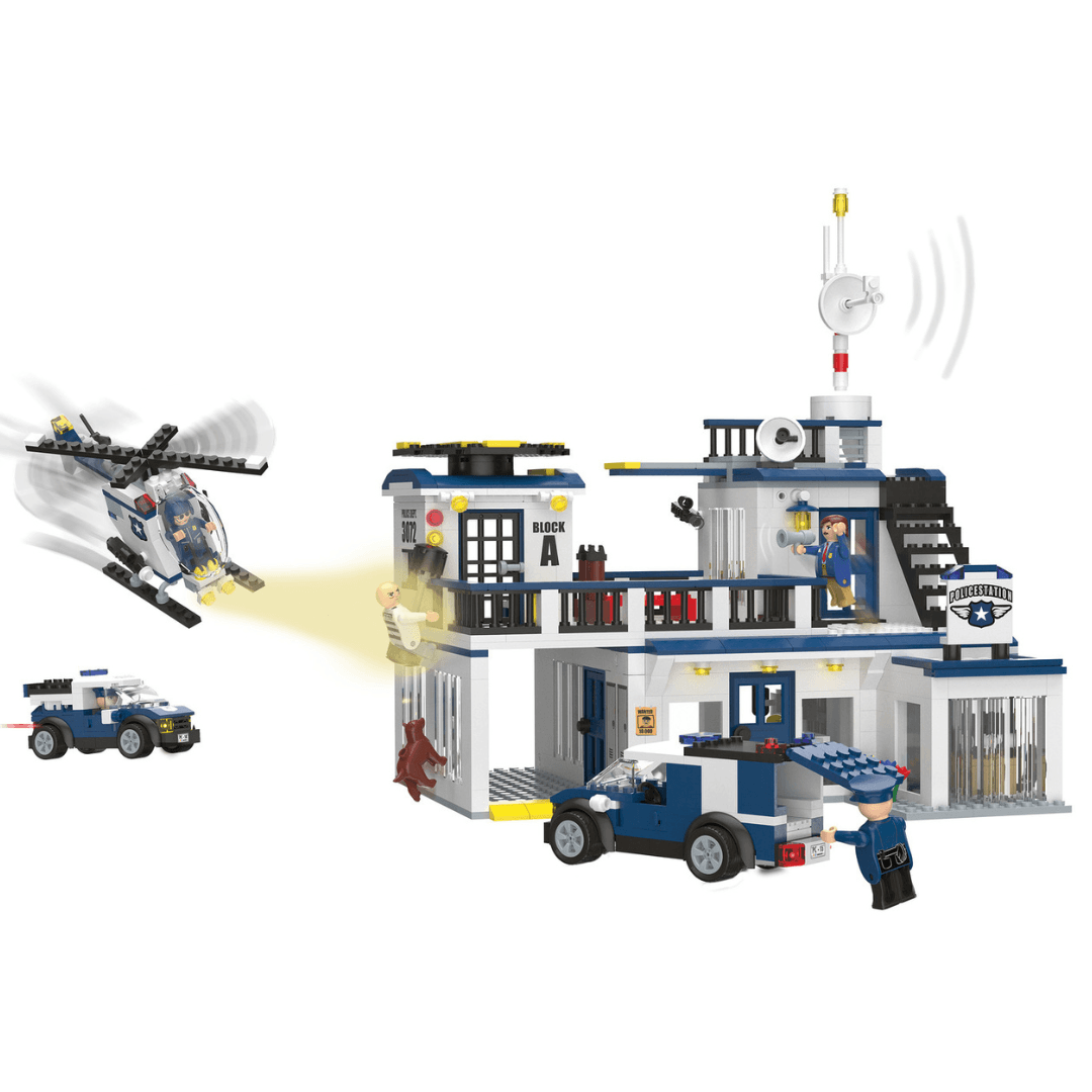 PLAYTIVE POLICE STATION BUILDING TOY CLIPPYS SET 848 PIECES - EUROPEAN HOUSE HOLD