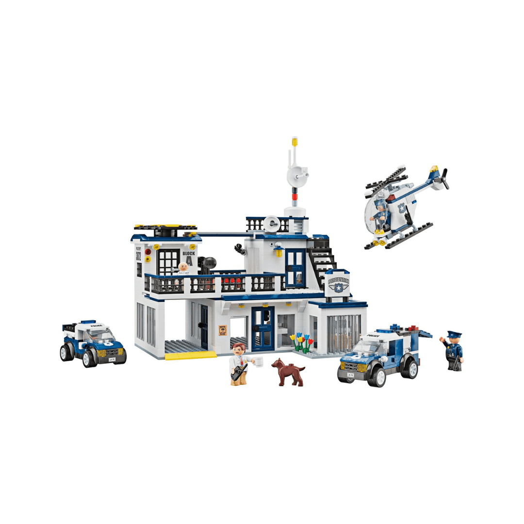 PLAYTIVE POLICE STATION BUILDING TOY CLIPPYS SET 848 PIECES - EUROPEAN HOUSE HOLD