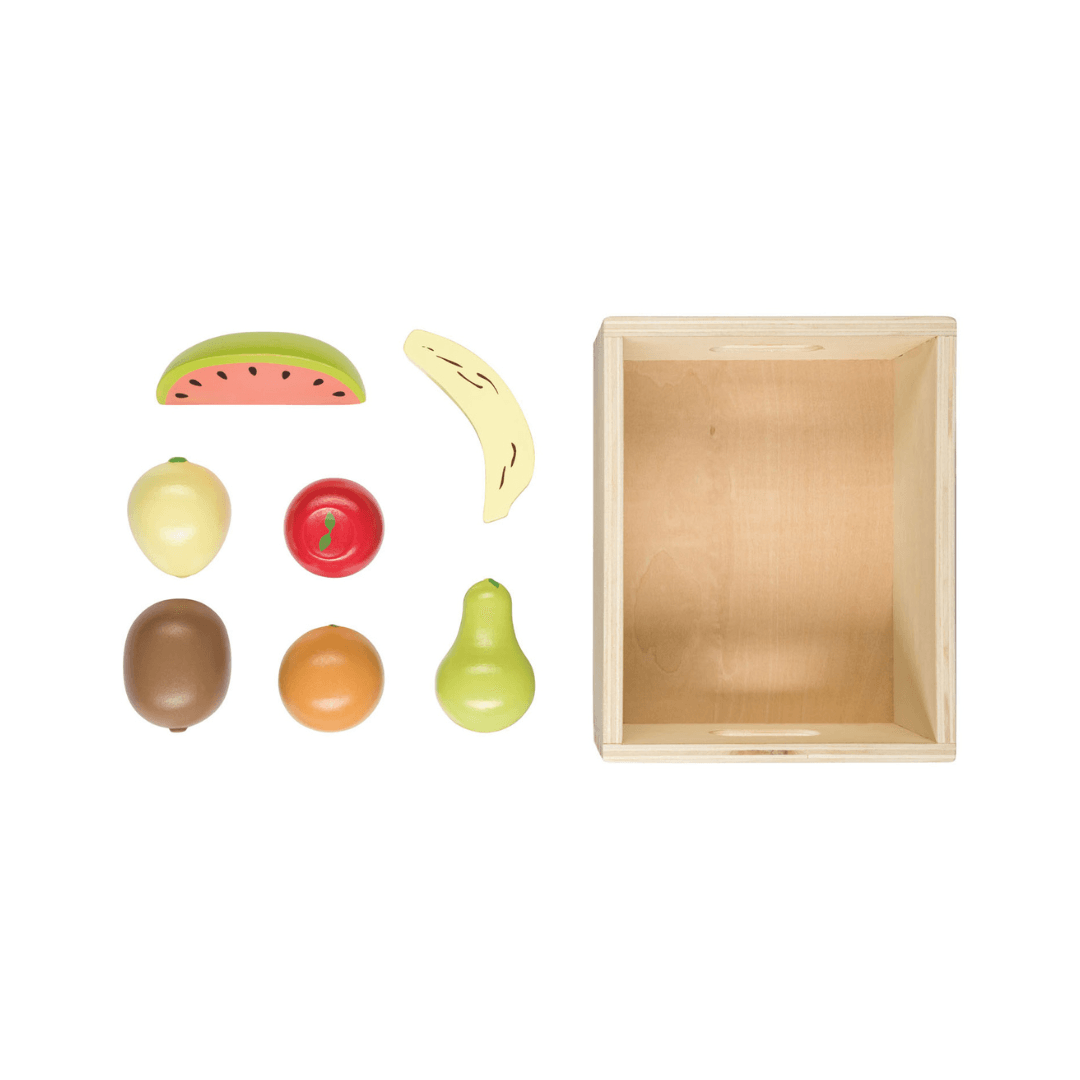 PLAYTIVE WOODEN BOX WITH FRUITS - EUROPEAN HOUSE HOLD