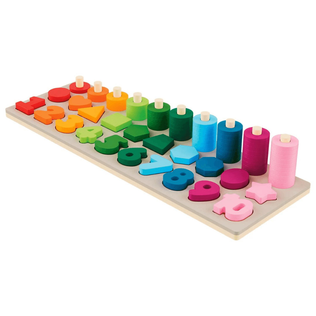 PLAYTIVE WOODEN CALCULATION OR LOGIC GAME 76 PIECES - EUROPEAN HOUSE HOLD