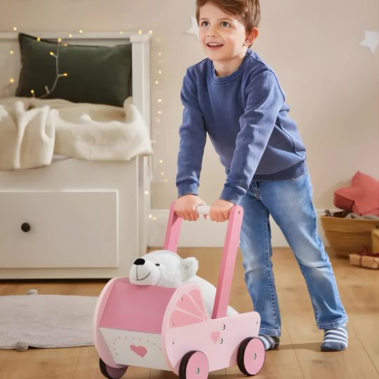 Playtive wooden doll pram with fabric cover and rubber wheels – Lebanon