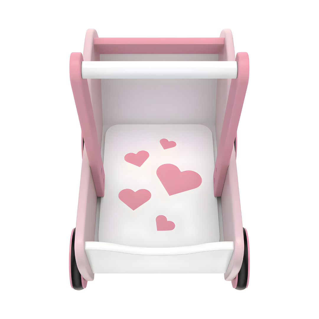 Playtive wooden doll pram with fabric cover and rubber wheels – Lebanon
