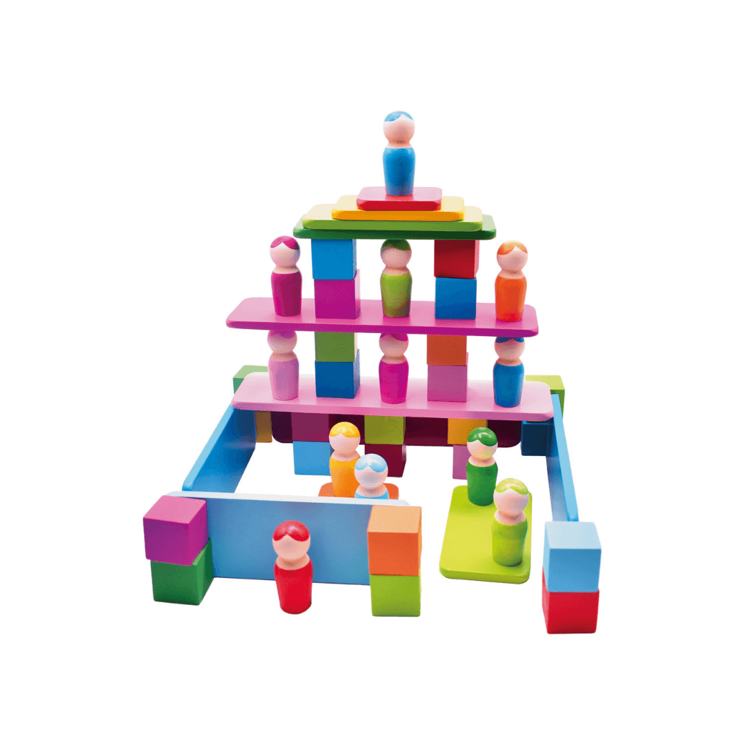 PLAYTIVE WOODEN RAINBOW TOY STACKING GAME - EUROPEAN HOUSE HOLD