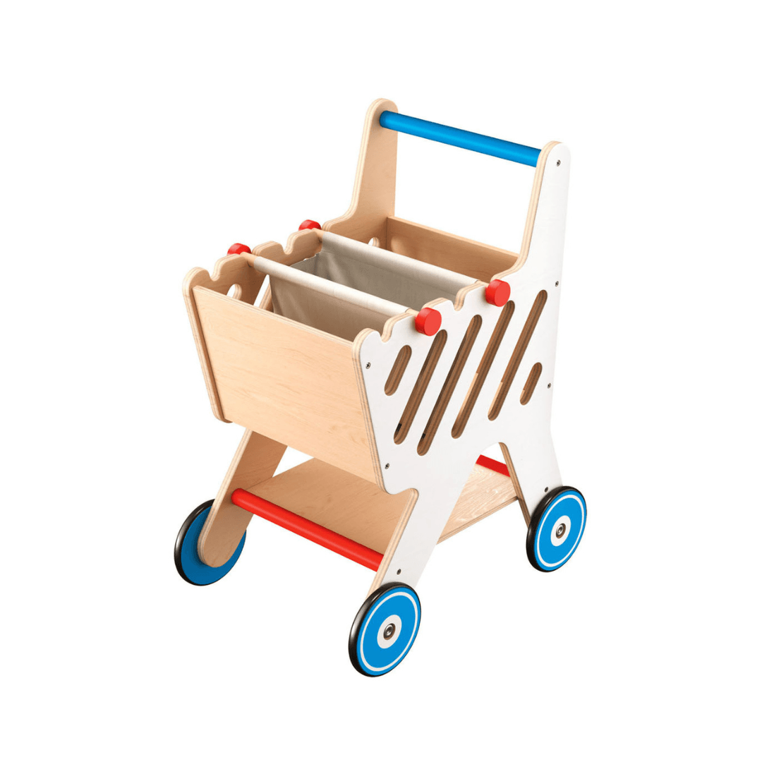 PLAYTIVE WOODEN SHOPPING TROLLEY – EUROPEAN HOUSE HOLD