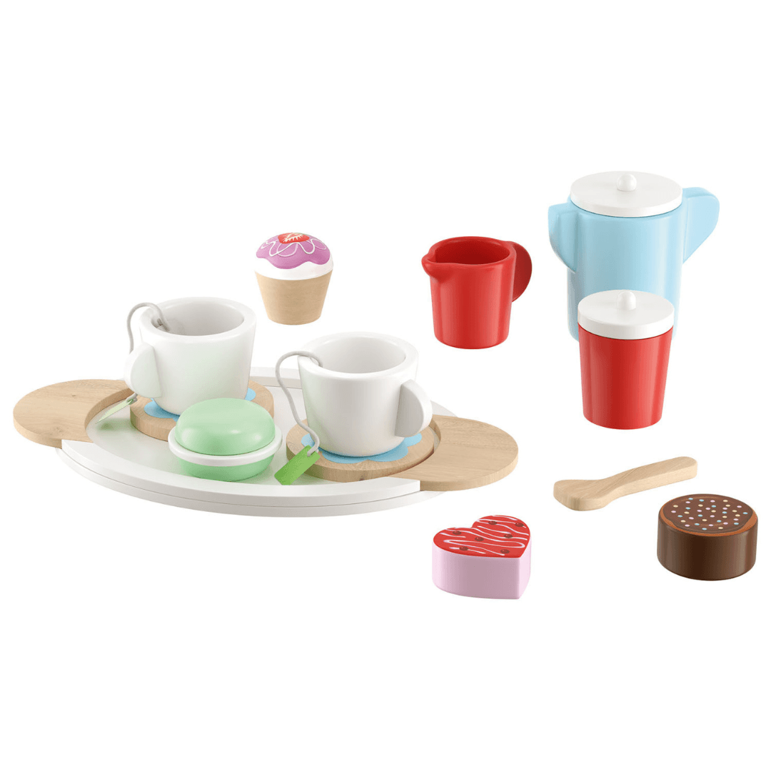 Playtive Wooden Tea service 17 Pieces - EUROPEAN HOUSE HOLD