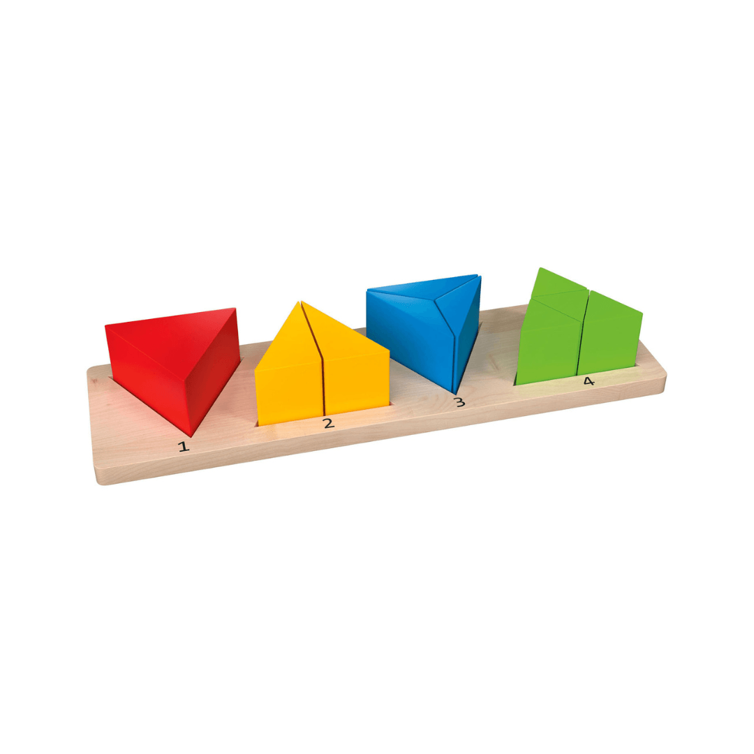 PLAYTIVE WOODEN TRIANGLE GEOMETRIC PUZZLE 11 PIECES SET - EUROPEAN HOUSE HOLD