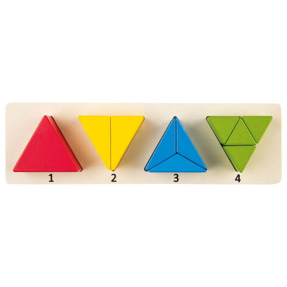 PLAYTIVE WOODEN TRIANGLE GEOMETRIC PUZZLE 11 PIECES SET - EUROPEAN HOUSE HOLD