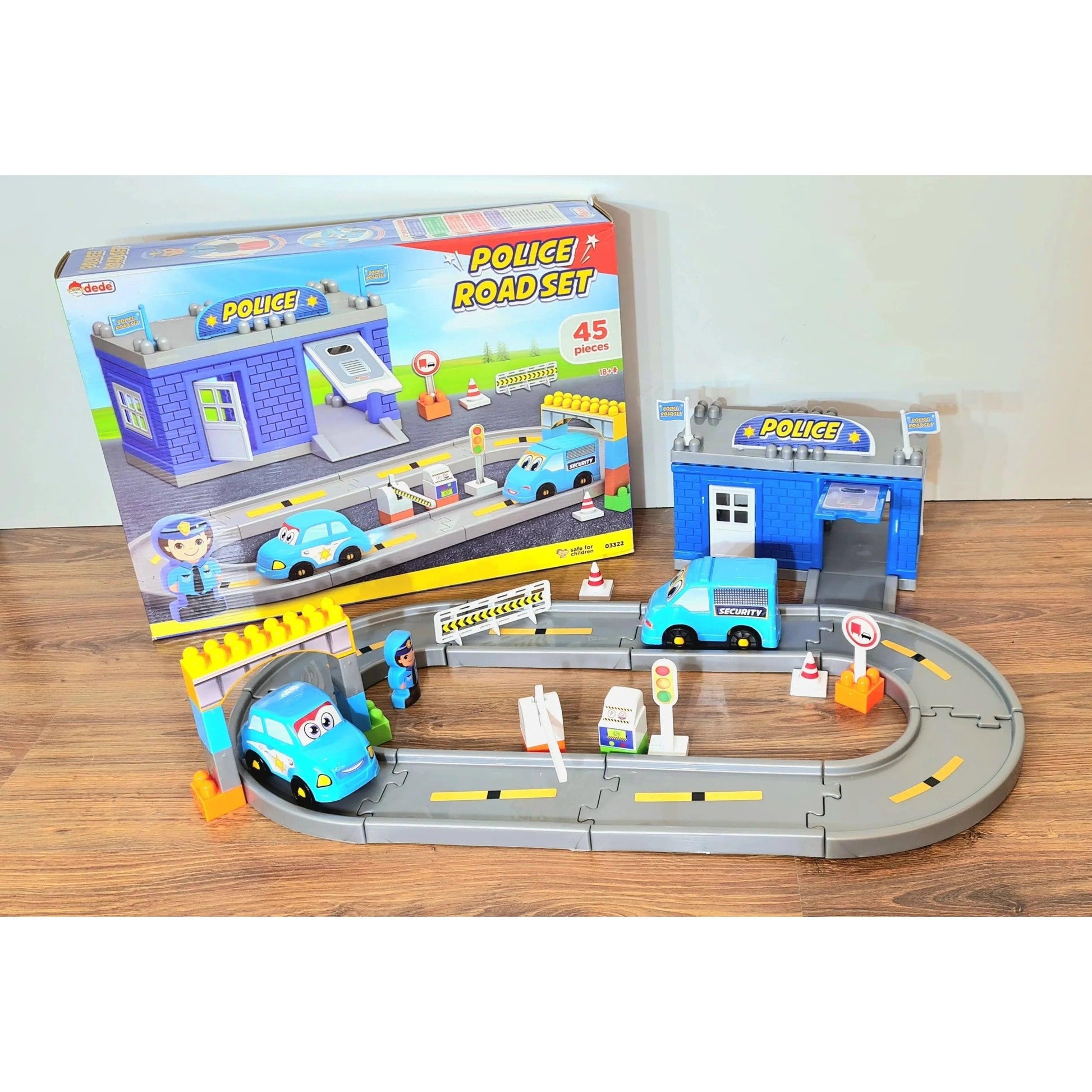 Police Road Set 46 Pieces Play Track - EUROPEAN HOUSE HOLD
