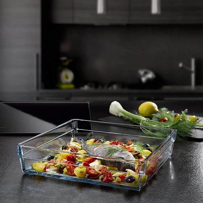 Premium Pyrex Square Tray  28.7 x 28.7 × 6.5 cm