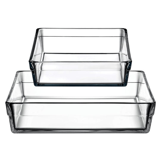 Premium Square Pyrex Baking Tray Set of 2 (2400+4100cc) - EUROPEAN HOUSE HOLD