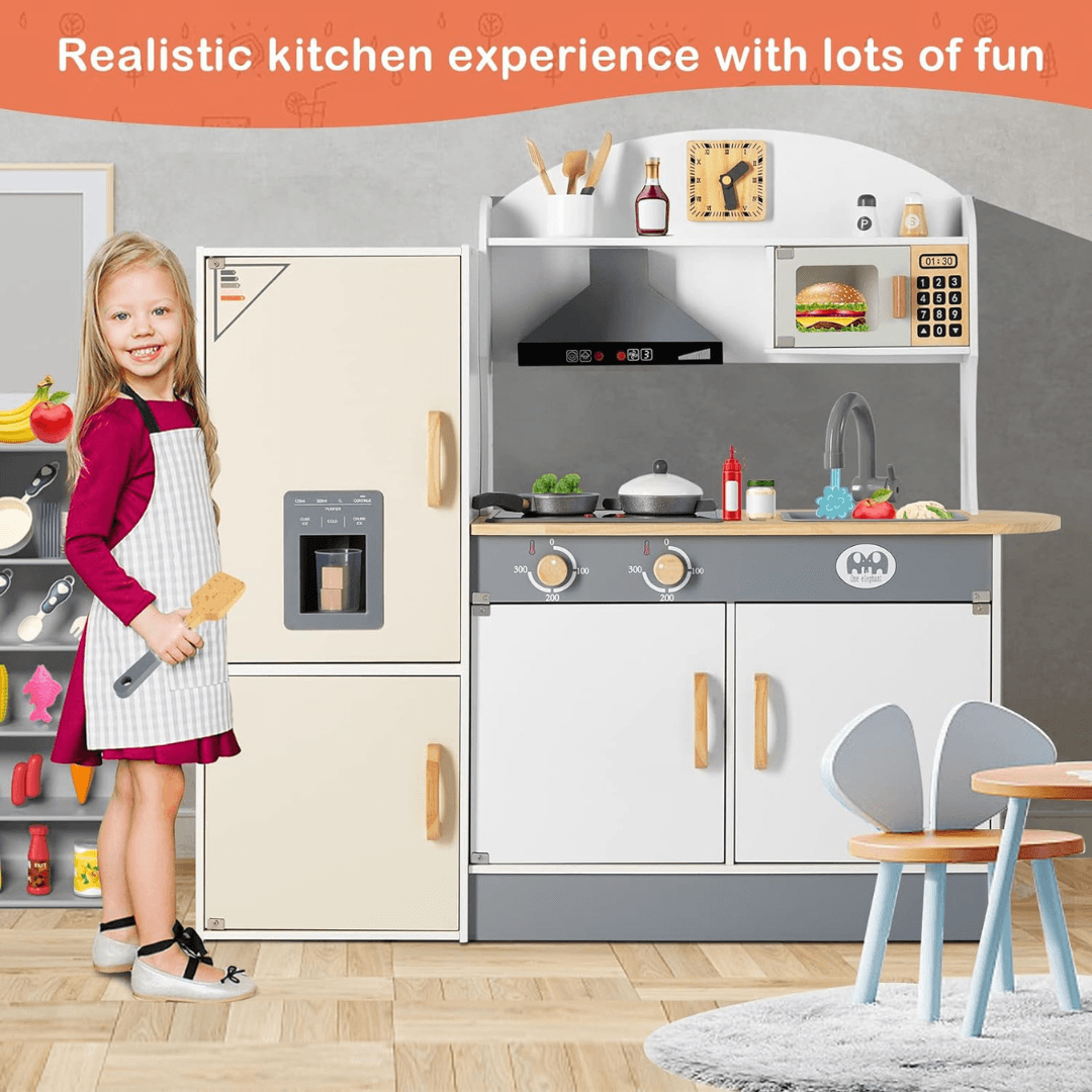 Pretend Play Huge Kitchen Wooden Toy For Kids - EUROPEAN HOUSE HOLD