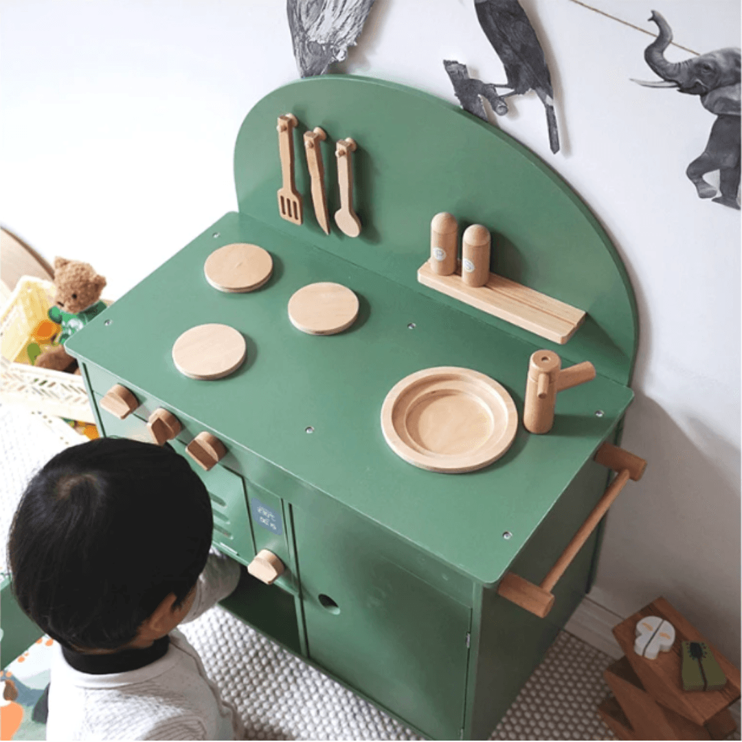 Pretend Wooden Cooking Wooden Kitchen For Kids - EUROPEAN HOUSE HOLD