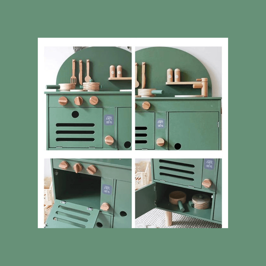 Pretend Wooden Cooking Wooden Kitchen For Kids - EUROPEAN HOUSE HOLD