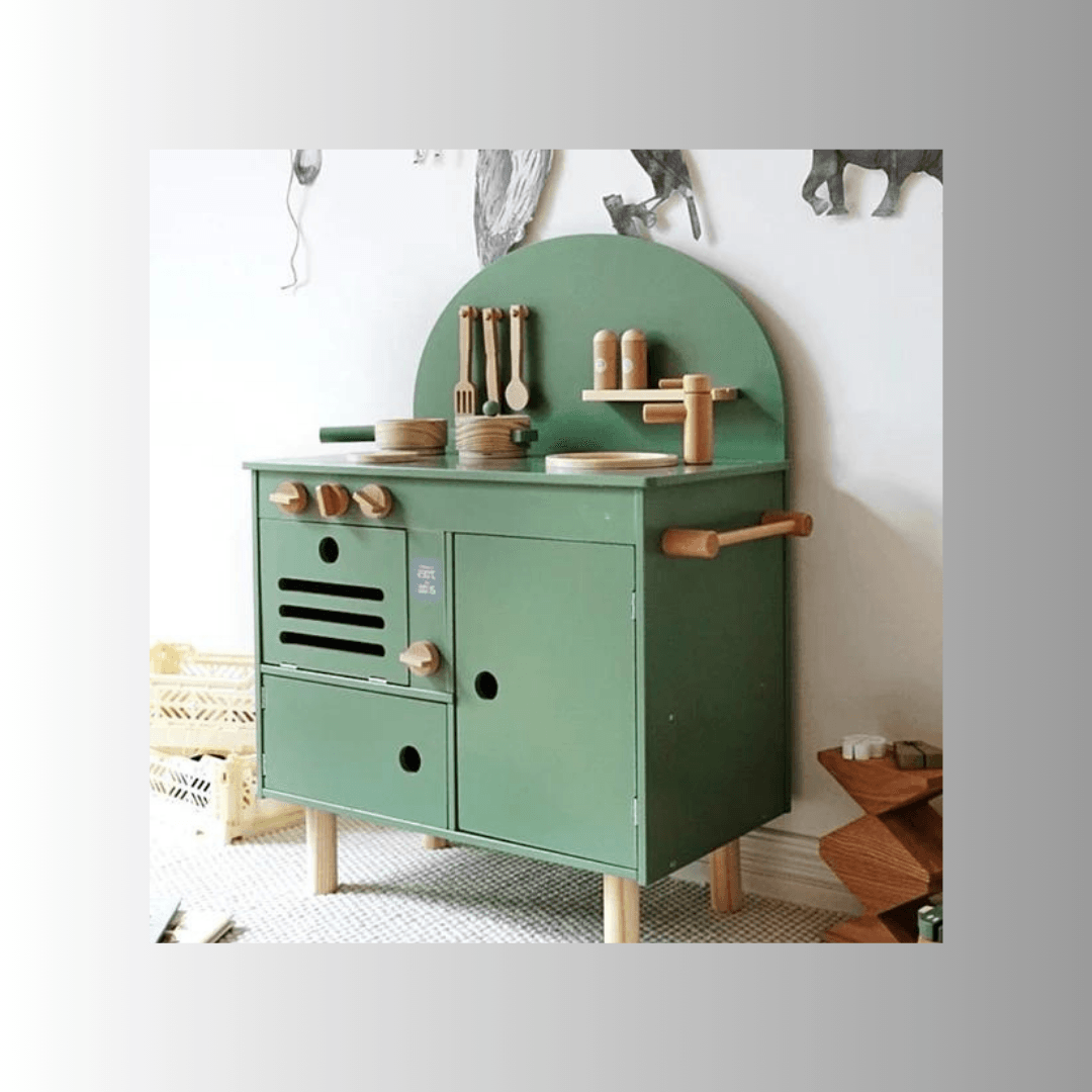 Pretend Wooden Cooking Wooden Kitchen For Kids - EUROPEAN HOUSE HOLD