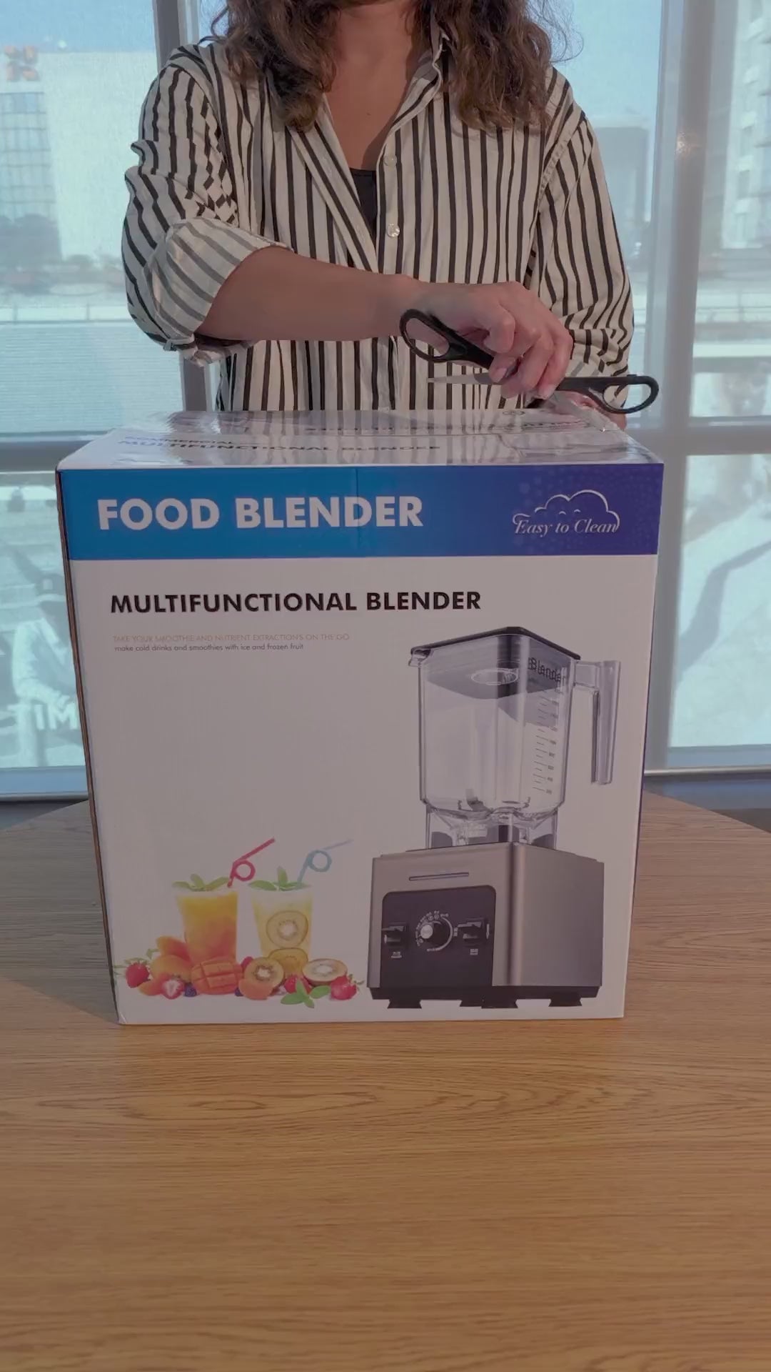 تحميل الفيديو: 2000W heavy-duty commercial blender with 1.8L pitcher, stainless steel 6-blade, and ice-crushing function – perfect for Beirut businesses