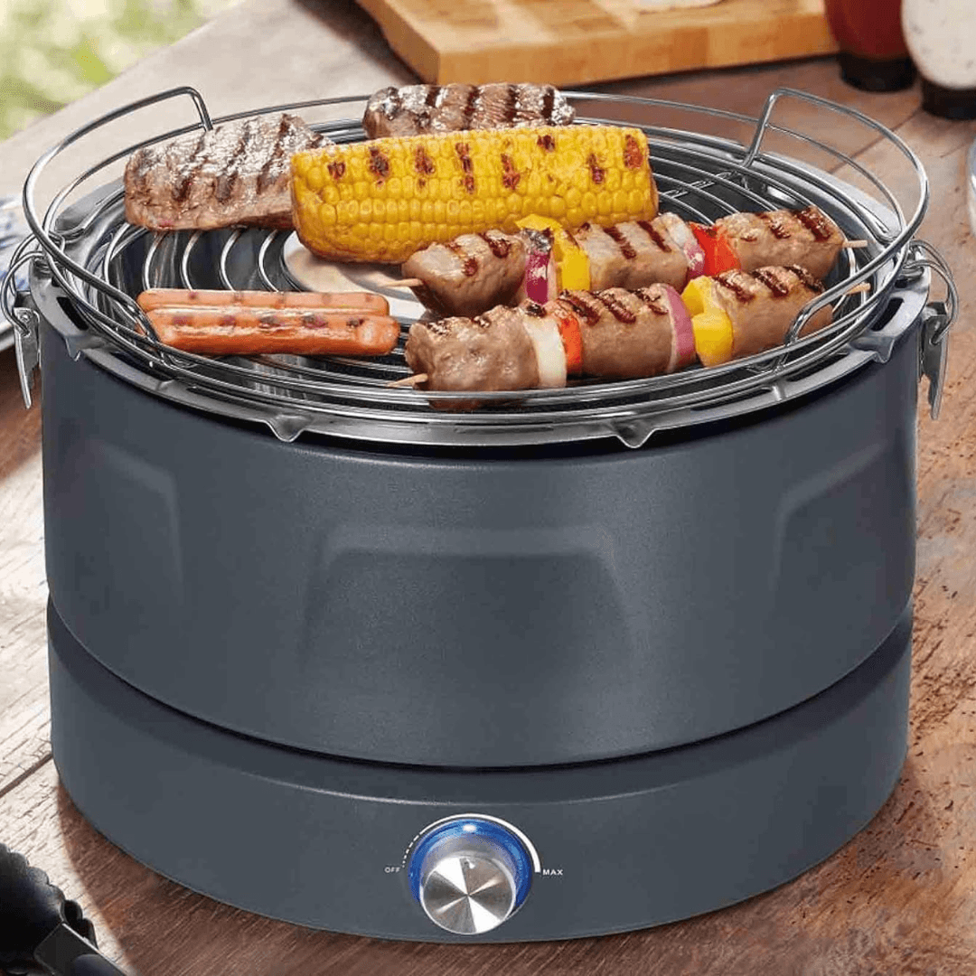 QUIGG Charcoal Barbecue Electric Ventilation Grill Camping Grill Anthracite - EUROPEAN HOUSE HOLD