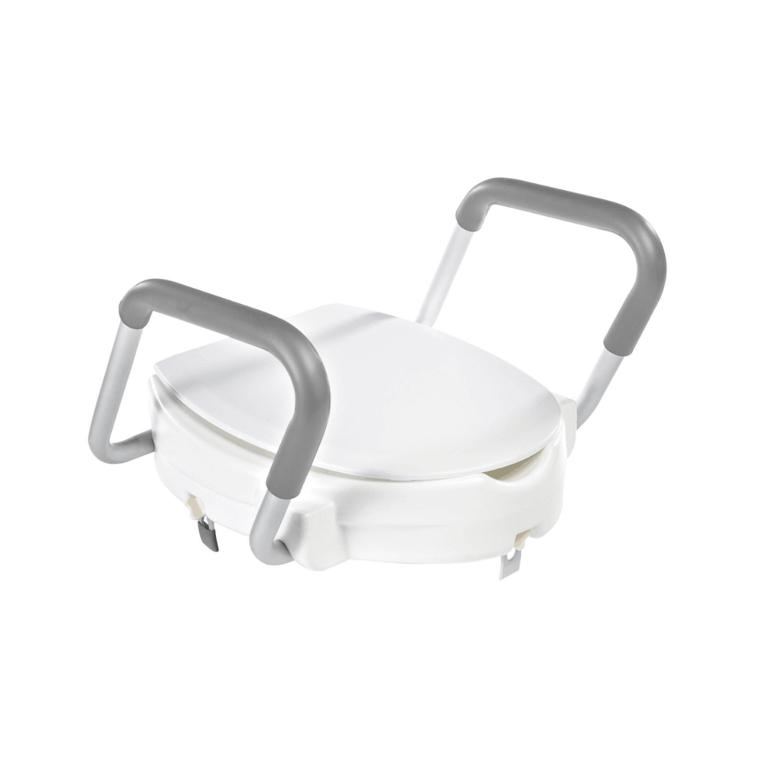 RAISED TOILET SEAT WITH ARMRESTS - EUROPEAN HOUSE HOLD