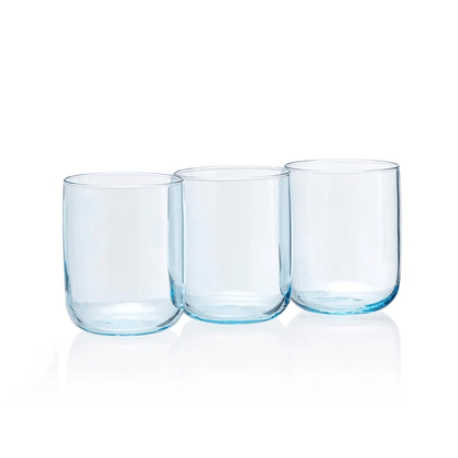 Set of 3 Iconic Blue Glass Glasses - EUROPEAN HOUSE HOLD