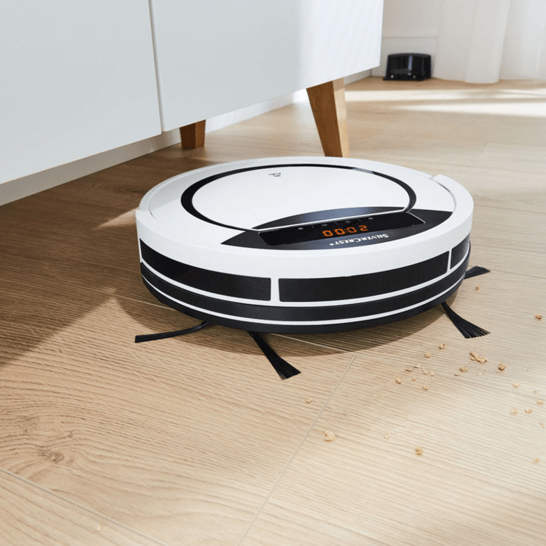 SILVERCREST Robot Vacuum Cleaner, 300 ML Dust Container, 90 Min Autonomy - EUROPEAN HOUSE HOLD