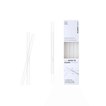 Slider Straws - Pack of 4 Reusable Plastic Straws - EUROPEAN HOUSE HOLD