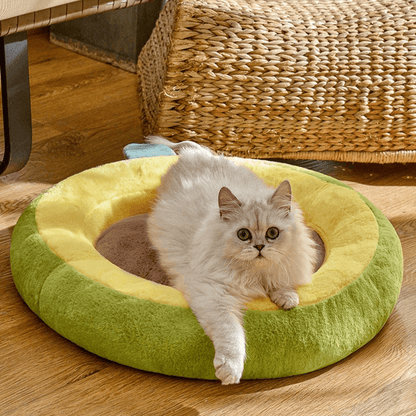 Soft Plush Cat Calming Bed Warm Fluffy Basket Round House - EUROPEAN HOUSE HOLD