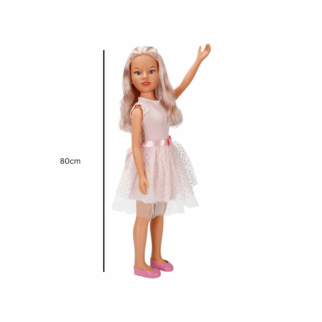 Clara 80cm party doll with pink or blue dress and blonde hair – Beirut