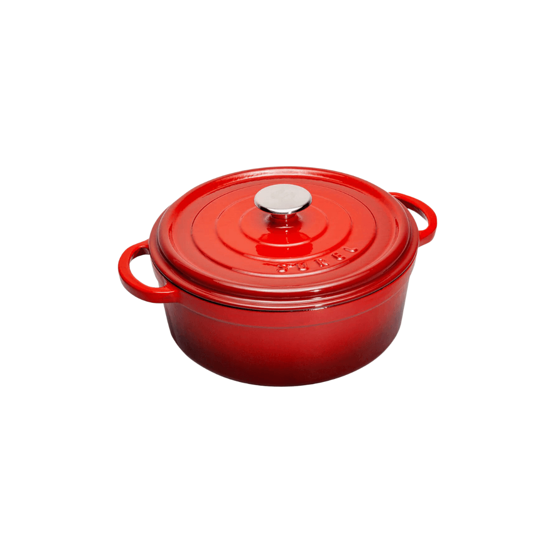 Sürel Red Cast Iron Deep Casserole 28 cm - EUROPEAN HOUSE HOLD