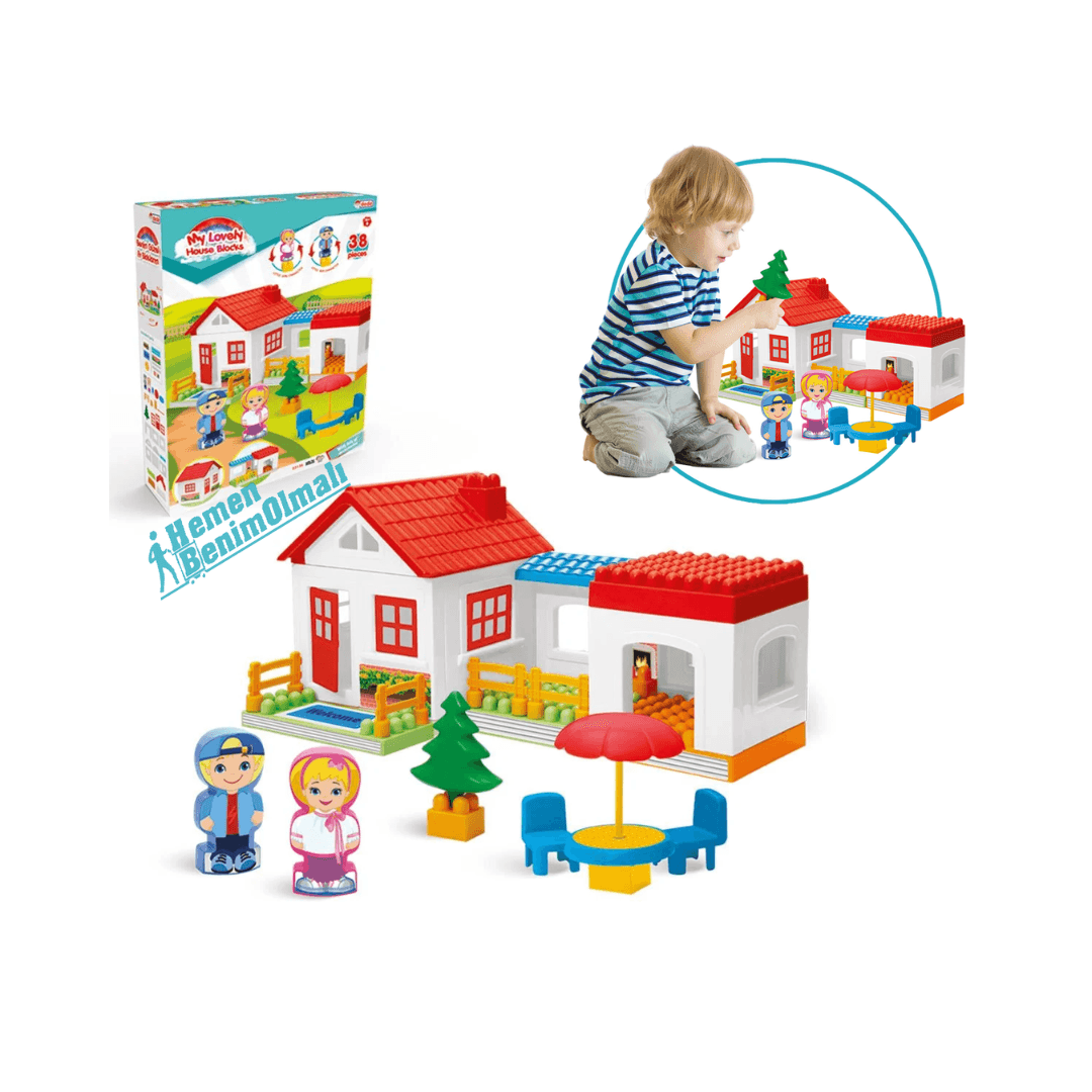 Toy Single Story House Blocks 36 Pieces - EUROPEAN HOUSE HOLD