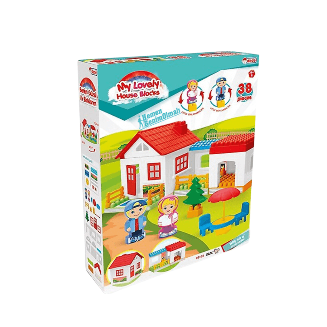 Toy Single Story House Blocks 36 Pieces - EUROPEAN HOUSE HOLD