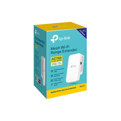 TP-LINK AC750 750MBPS DUAL BAND MESH WIRELESS RANGE EXTENDER - EUROPEAN HOUSE HOLD