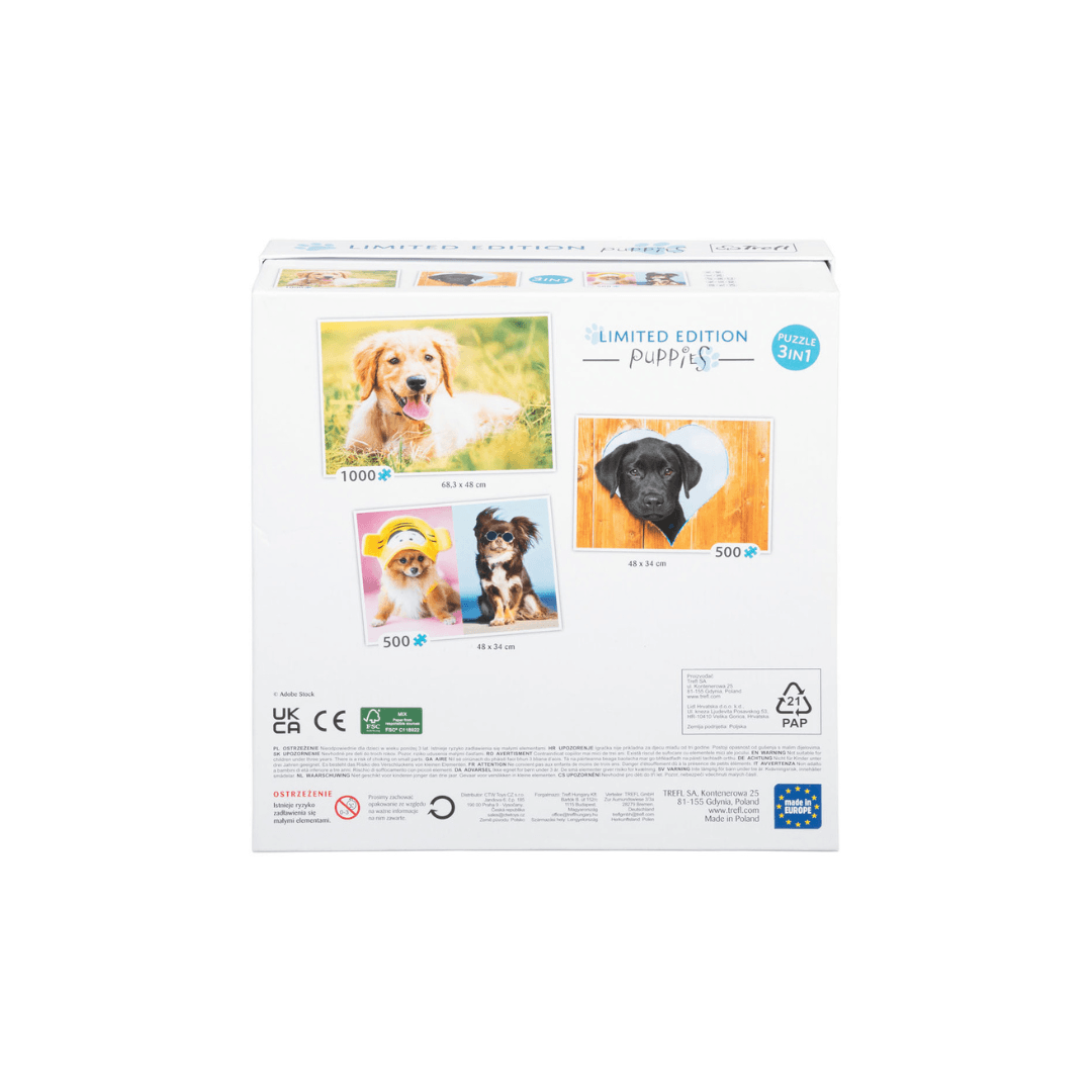 TREFL PUZZLE PUPPIES 3 IN 1 LIMITED EDITION - EUROPEAN HOUSE HOLD