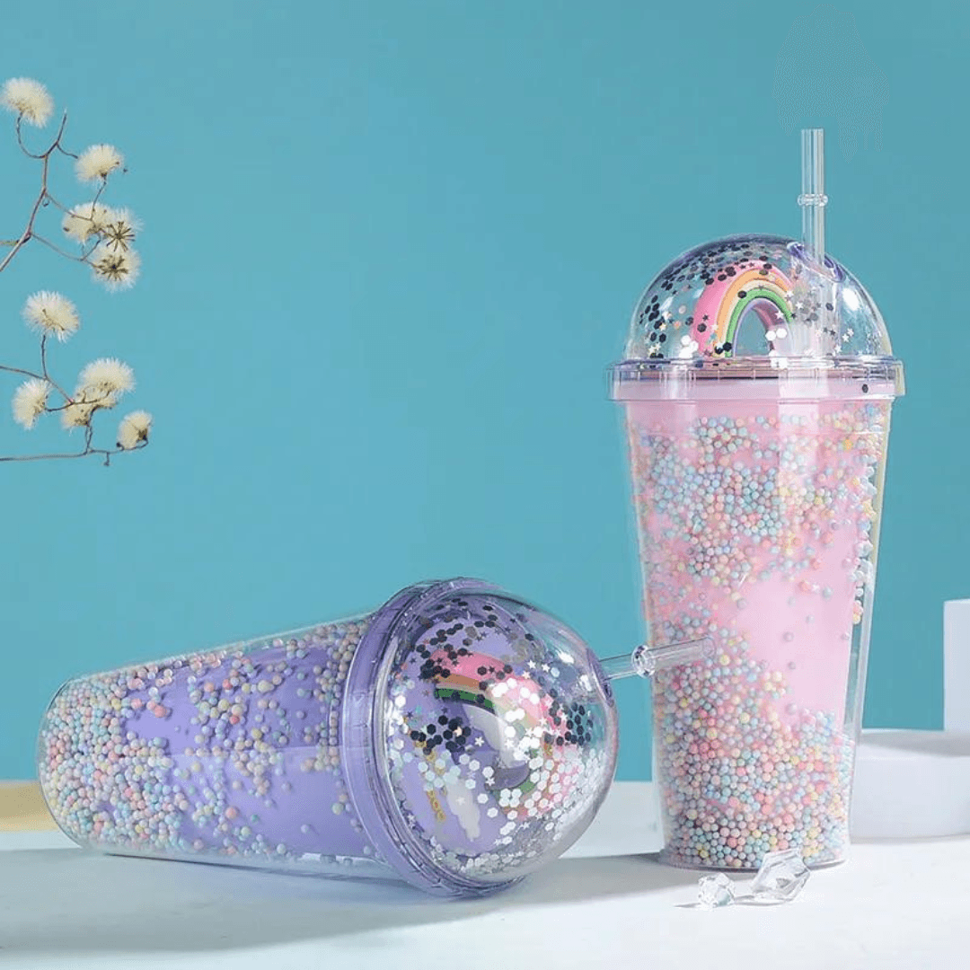 Twinkle Bubble Bliss: Eco-Friendly Kids' Straw Cup 0.5ML - EUROPEAN HOUSE HOLD