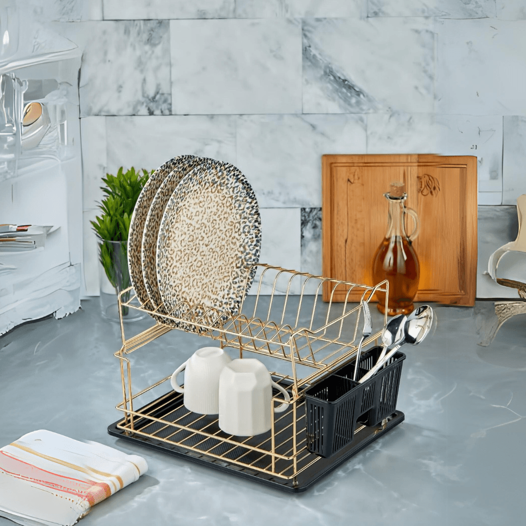 TWO LAYER STAINLESS STEEL DISH BASKET - EUROPEAN HOUSE HOLD