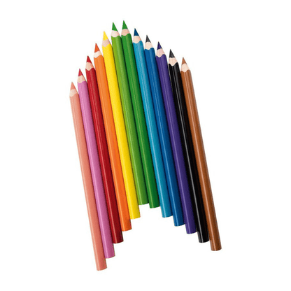 UNITED OFFICE Jumbo Colored Pencils, 12 Pieces - EUROPEAN HOUSE HOLD