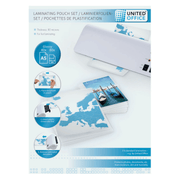 UNITED OFFICE LAMINATING POUCH SET A5 120 PIECES - EUROPEAN HOUSE HOLD