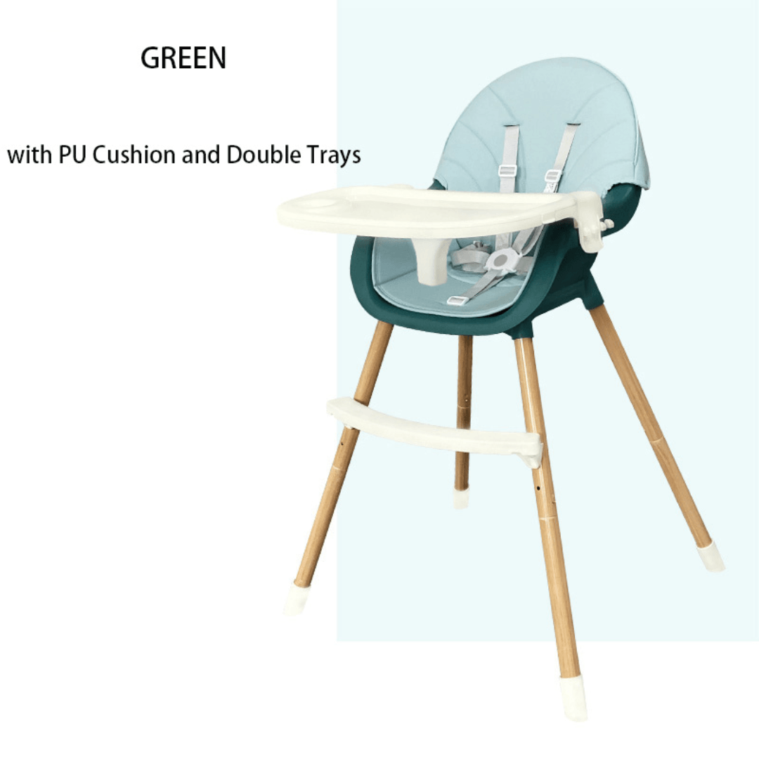 Wooden Baby High Chair with Adjustable Height - EUROPEAN HOUSE HOLD