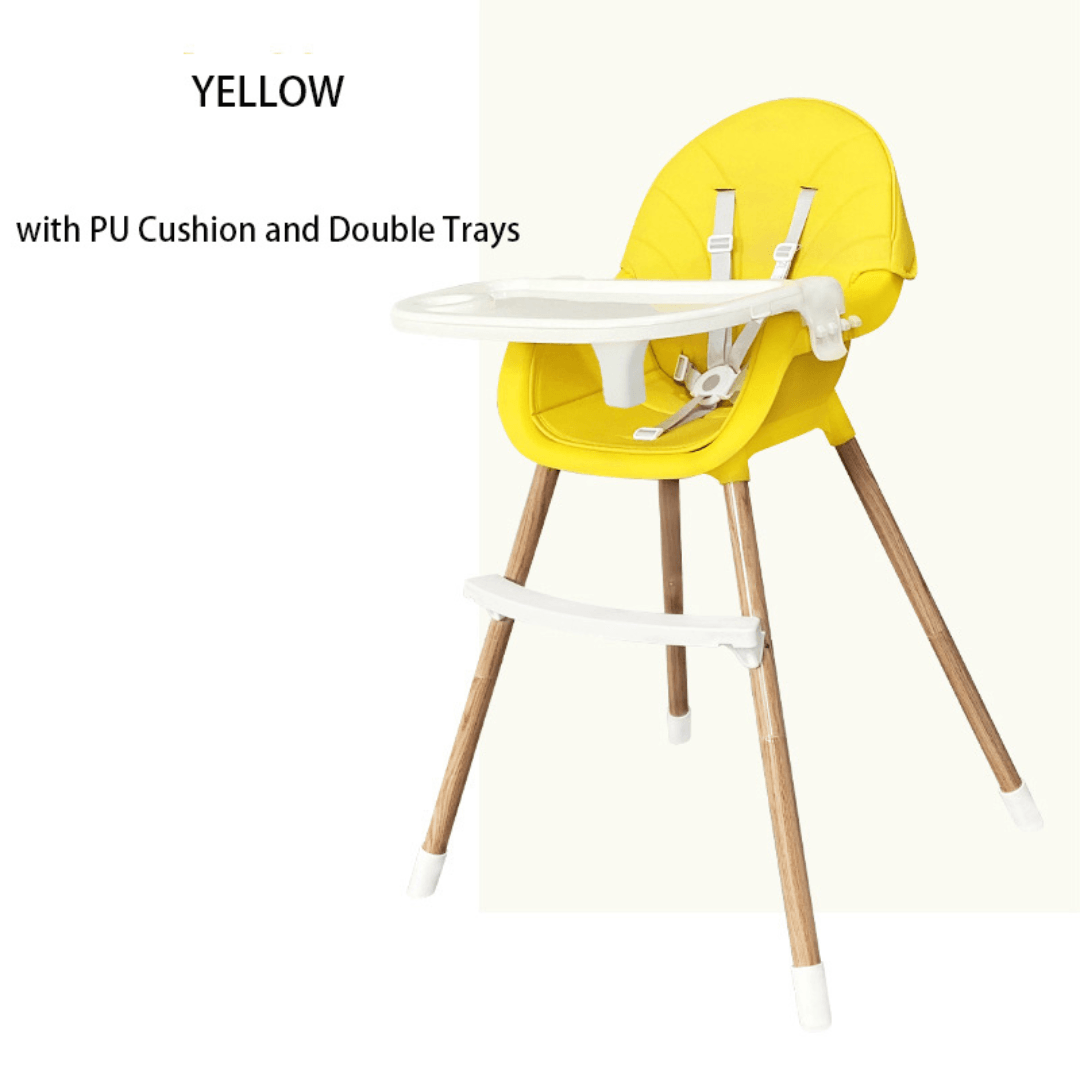 Wooden Baby High Chair with Adjustable Height - EUROPEAN HOUSE HOLD